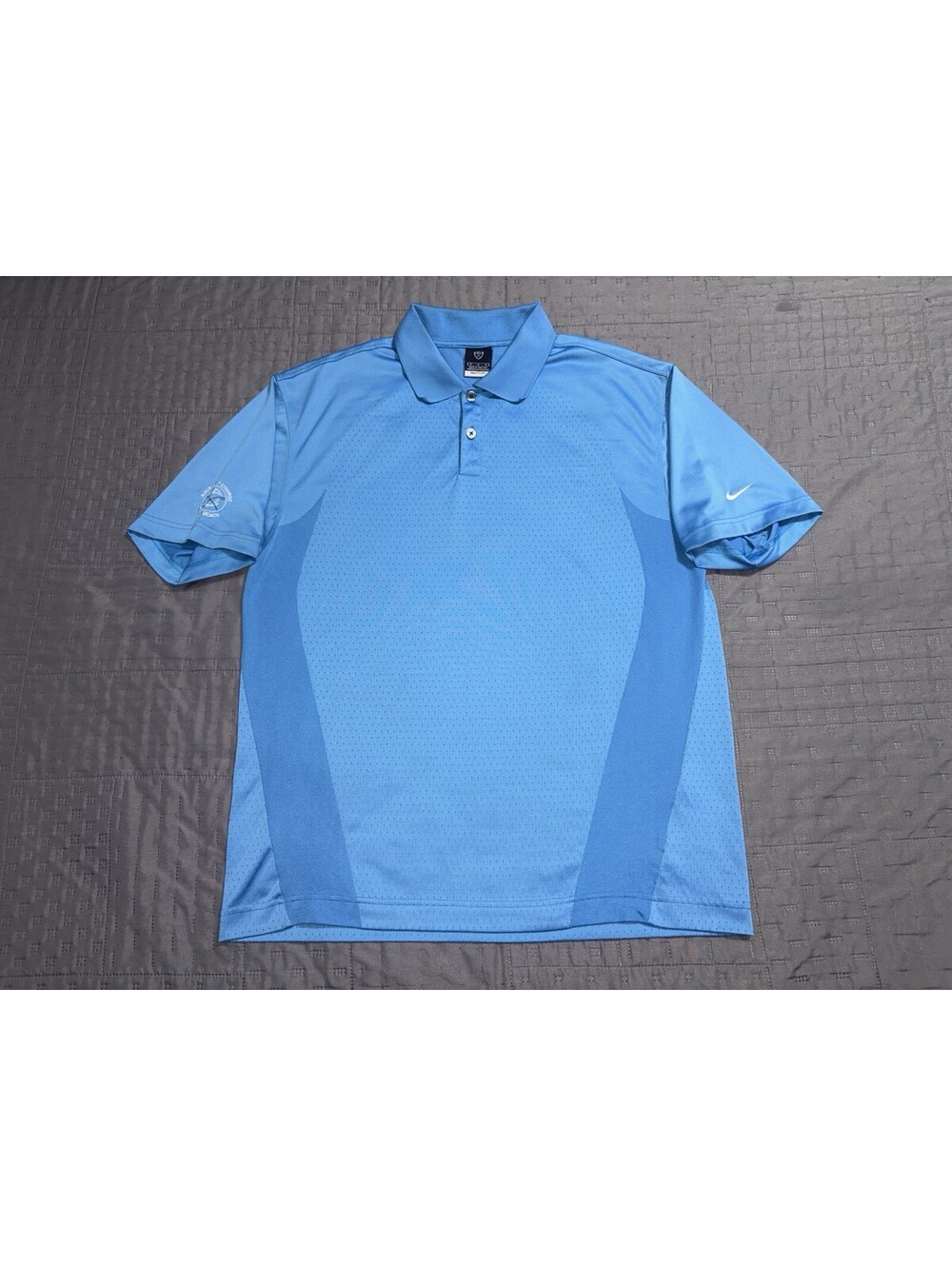 Nike Golf Dri-FIT Navy Golf Course Seal Beach Polo Shirt Mens M Blue Swoosh